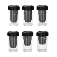 Objectif plan achromatique pour microscope biologique 4x, 10x, 20x, 40x, 60x, 100x