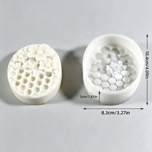 Honeycomb Flower Oval Silicone <b>Mold</b> For Soap <b>Candle</b> Making DIY Craft - Product Image 2