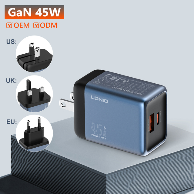 LDNIO Q12 GaN45w Fast Phone Charger 45w Type c Chargers for Smart Phones