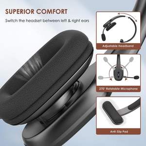 Auriculares Bluetooth H1 V5.3, Auriculares Inalámbricos para Camioneros, Manos Libres, con Micrófono para Centro <span class=keywords><strong>de</strong></span> Llamadas y Oficina - Product Image 3