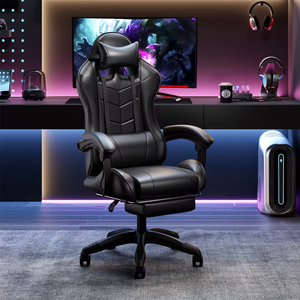 Kursi Gaming Kulit Sintetis Bantalan Busa Kepadatan Tinggi Desain Ergonomis Pengangkat Gas 2-Tahap Memastikan Kenyamanan untuk Sesi Bermain yang Lama - Product Image 1