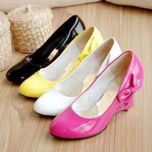 Chaussures compensées à nœud papillon pour femme, idéales pour mariage, antidérapantes, à plateforme, pour soirée, à bout pointu, respirantes et confortables - Product Image 6