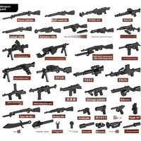 Blocs de construction militaires pour poupée SR25, accessoires pour fusil de précision et mitrailleuse, pack bicolore, briques de jouets en plastique