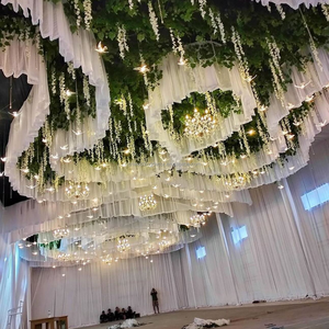 Mịn hội trường Trần Rèm cho trang trí đám cưới hoa màu xanh lá cây sắp xếp cho trang trí nội thất - Product Image 1