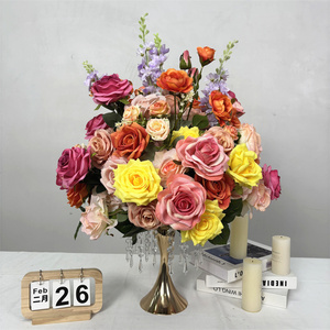Centros de Mesa Personalizados con Bolas de Flores Artificiales de Seda Sintética, Decoración de Boda con Rosas Rosadas - Product Image 1