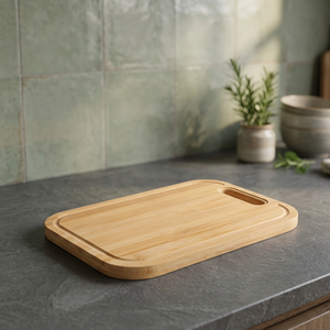 Planche à découper rectangulaire en bambou avec poignée, durable et écologique - Product Image 2