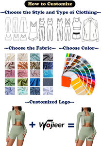 Pantalons de yoga WOJIEER sur mesure, taille haute, effet push-up, jambe large, évasés, leggings de sport pour femmes, ensemble de yoga personnalisé - Product Image 4