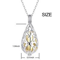 Collier d'urne avec pendentif en forme de larme en argent sterling 925 Ashes Cremation Memorial