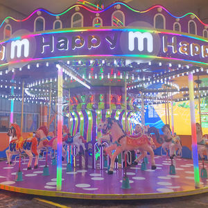 2024 Carrusel para niños de fibra de vidrio que funciona con monedas Kddie Rides Swing Machine mini carrusel caballo parque temático interior para la venta - Product Image 5