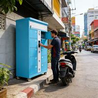 Estación de Intercambio de Baterías de 10 Bahías con Diseño de Acceso Frontal, Gabinete Comercial de Alta Eficiencia para Reparaciones Convenientes