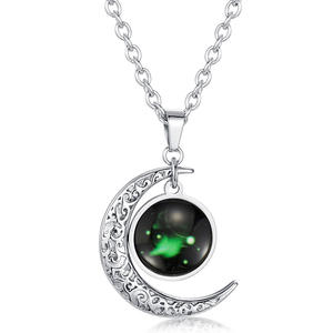 Collar con colgante de constelación de cielo estrellado, colgante de luna de acero inoxidable, joyería unisex para fiestas - Product Image 5