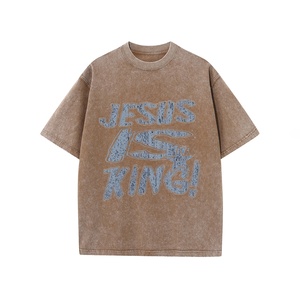 Camiseta de Hombre, Estilo Hip Hop Urbano, Lavado Ácido, Vintage, 100% Algodón, Tejido de Punto, Manga Regular, Talla Grande, Alta Calidad, Digital - Product Image 3