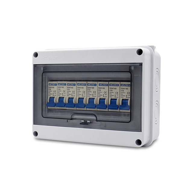 PV Power System Circuit Breaker Power Box IP65 Waterproof Distribution Box 8 Way MCB Connecting Box