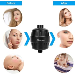 NearMoon 15 stadi filtro doccia ad alto rendimento addolcitore acqua nera opaca per acqua dura migliora la condizione dei capelli della pelle riducendo secco