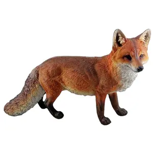 Lebendiges Tier design Real Life Fox Statue Harz Garten Ornament