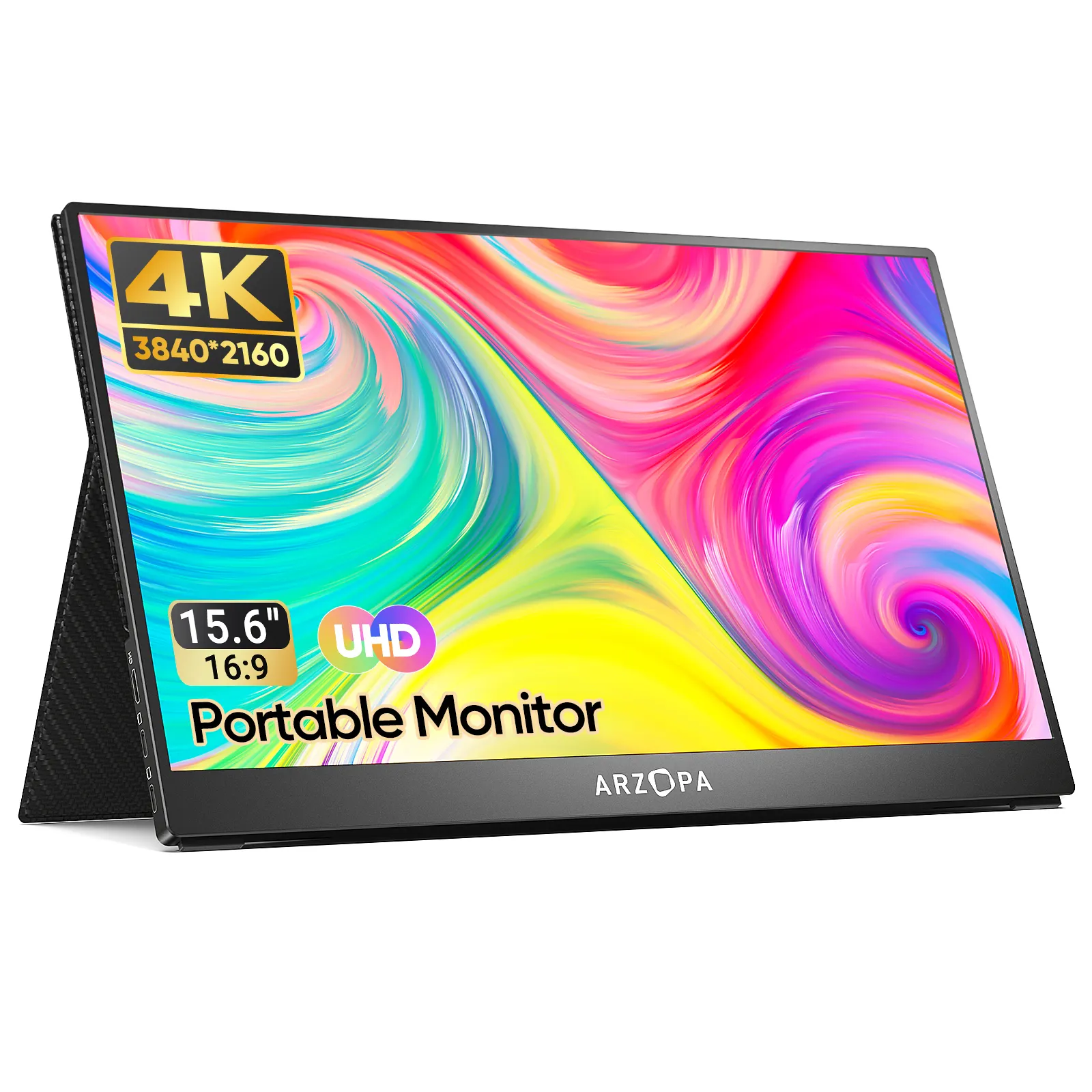 Arzopa Factory Wholesale 15.6 Inch 4K 3840*2160 Portable Monitor Second Screen IPS Display with ODM OEM Logo Portable Monitor