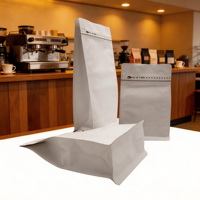 Sacs à café en papier kraft à fond plat octogonal avec pochette autoportante pour grains de café de qualité alimentaire