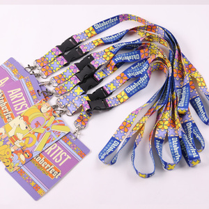 Custom Colorful Printing Hard Plastic ID Card Holder Lanyard Neck Strap Lanyard With Breakaway Buckle