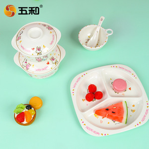 Five And Harmony Kids Melamine Bowl Set Cartoon Rabbit Design Bpa Free Food Grade Safe For Children Dinnerware - Product Image 3