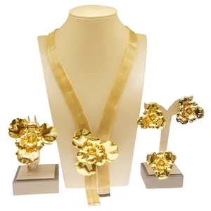 Yulaili جديد الأزياء السائبة رخيصة سعر 2022 دبي مجوهرات 24k الذهب مطلي المرأة النيجيري مجوهرات الزفاف مجموعة