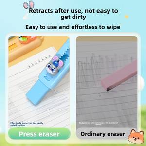 Gomme Rétractable en Gros pour Étudiants, Motif Animal Mignon, Gomme de Bureau pour Examens, Papeterie Créative - Product Image 3