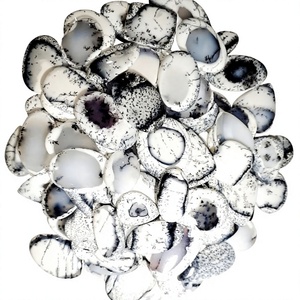 Lot de cabochons en opale turque à motif dendritique, 1 kg, pierres naturelles en vrac, blanc et noir, 5 mm-30 mm, pour la création de bijoux - Product Image 1