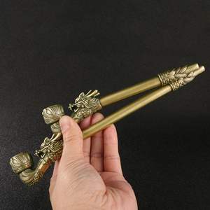 Großhandel antiker herrschender Drachenkopf Messingpfeife Sternzeichen Drache Kupfer Rauch Metall Handwerk Sammlergeschenk - Product Image 3
