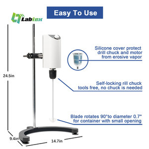 Máy khuấy trên cao LABTEX Mini kiểu analog, máy trộn điện trên cao 10L dùng trong phòng thí nghiệm với tốc độ điều chỉnh 100-2500 vòng/phút - Product Image 5