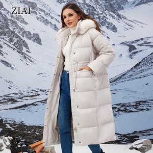Wholesale Winter 90 White Duck Down Big fox Fur Collar <strong>Waist</strong> Tie Down <strong>Coat</strong> <strong>Women</strong> Winter Long <strong>Women's</strong> <strong>Coat</strong> - Product Image 4