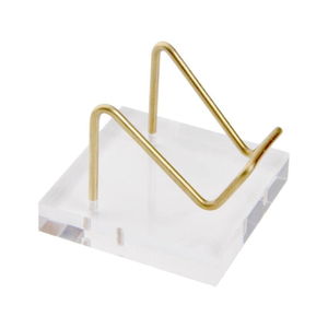 Acrylic mẫu vật khoáng sản hiển thị giá vẽ chủ sở hữu với cánh tay vàng kim loại - Product Image 5
