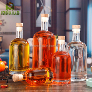 Hot bán vòng rỗng 100ml <span class=keywords><strong>200ml</strong></span> 375ml 500ml 700ml 750ml 1000ml Flint Glass Vodka Chai tinh thần Gin rượu rum chai với nút chai - Product Image 4