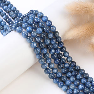 Großhandel natürliche AA Kyanit Halbe del stein lose Perlen für Schmuck herstellung Armbänder 15.5" - Product Image 5