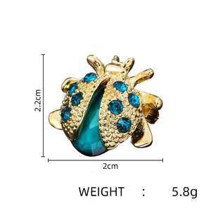 Spilla a sette stelle squisita e compatta con <span class=keywords><strong>coccinella</strong></span> da <span class=keywords><strong>donna</strong></span> alla moda con strass colorati con scarabeo spilla per abiti in tessuto - Product Image 3