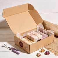 Boîte d'expédition postale durable en carton ondulé avec logo personnalisé, pelliculage mat, pour savons et bougies