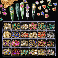 Breloques en strass pour nail art, logo 3D en métal Kawaii, zircon, marque de luxe, décoration en cristal