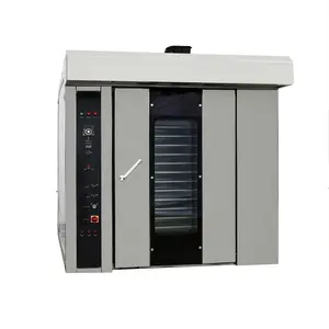 Professional Bakery Equipment 64 Trays Full Stainless Steel Electric Rotary Rack Oven with trolley
