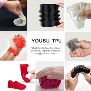 YOUSU <span class=keywords><strong>TPU</strong></span> 1.75mm 2.85mm 1kg sans déformation et diamètre de précision Filament 3d Filament flexible 65A/75A/85A/95A pour imprimantes 3d Noir - Product Image 2