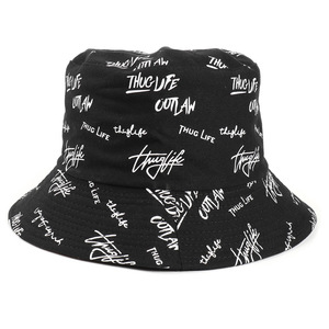 หมวกทรงบักเก็ต Thug Life สำหรับทุกเพศ ทำจากผ้าฝ้าย พิมพ์ลายลำลอง สำหรับกิจกรรมกลางแจ้ง ป้องกันแสงแดด - Product Image 5