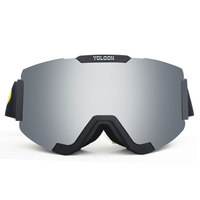 Lunettes de ski anti-buée avec protection nasale Anti-UV OEM personnalisé Lunettes de neige pour myopie Lentilles photochromiques Matériel PC Sangle réglable