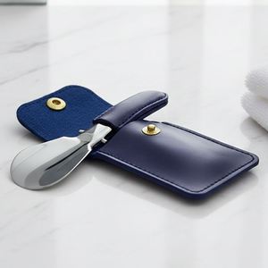 Portable Folding Shoehorn Keychain With Pu <b>Pouch</b> Durable Accompanied Leather Bag Set for Both <b>Men</b> Women - Product Image 2