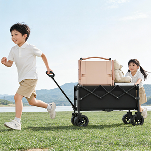 Chariot pliable TANSTRIDER en acier allié, 4 roues, robuste, capacité de 180 lb, chariot utilitaire léger pour le <span class=keywords><strong>camping</strong></span> - Product Image 3