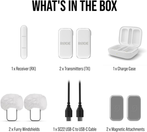 Sistema de Micrófono Inalámbrico Ultracompacto para 2 Personas con Conector USB-C (2.4 GHz, Blanco) - Product Image 4