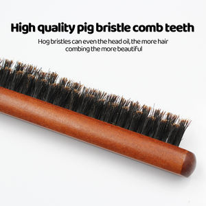 쥐 꼬리 휴대용 패션 사이드 헤어 빗 맞춤형 3 행 스타일링 강모 수염 브러시와 빗 세트 - Product Image 4