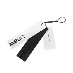 Hot Selling Customized White & Black Card Clothing Listing Women's Clothing Store Clothes Underwear label Printing Logo Hangtag