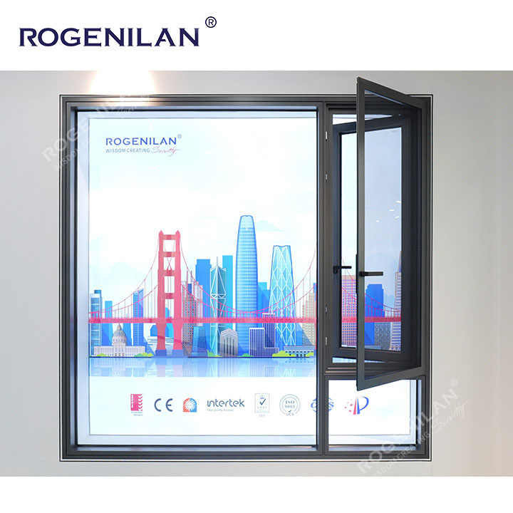 Modern Designs Double Panel Home Windows Casement Aluminum