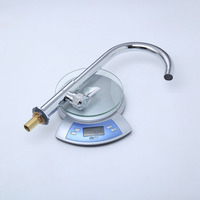 Robinet de cuisine monocommande contemporain en acier inoxydable brossé noir avec bouton poussoir et cartouche en laiton, eau froide
