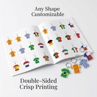Porte-clés promotionnels personnalisés en acrylique vierges pour clubs de football, baskets, photos, breloques décoratives pour sacs, porte-clés en plastique