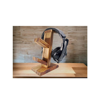 Support de contrôleur en bois, support de casque, organisateur de bureau Gamer, support à double manette