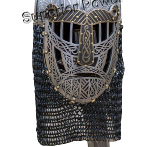 Viking et gravé casque en acier doux couleur argent pour le Combat cadeaux faits à la main pour casques - Product Image 2