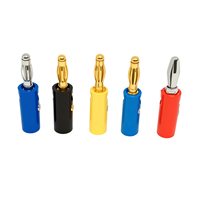 Adaptateur audio rond sans soudure Hongsheng, fiche mâle banane, bornes à vis en laiton, boîtier PC, 4 mm, boîte